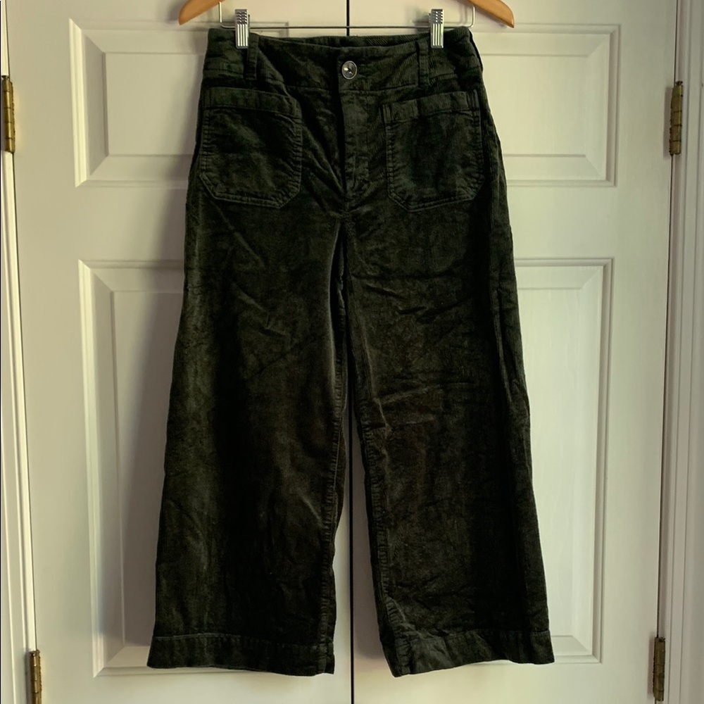 Anthropologie Maeve The Colette, Corduroy Edition, Dark Green, 29 P, EUC